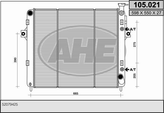 AHE Radiatore, Raffreddamento motore 105.021