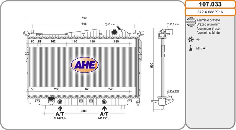 AHE Radiatore, Raffreddamento motore 107.033