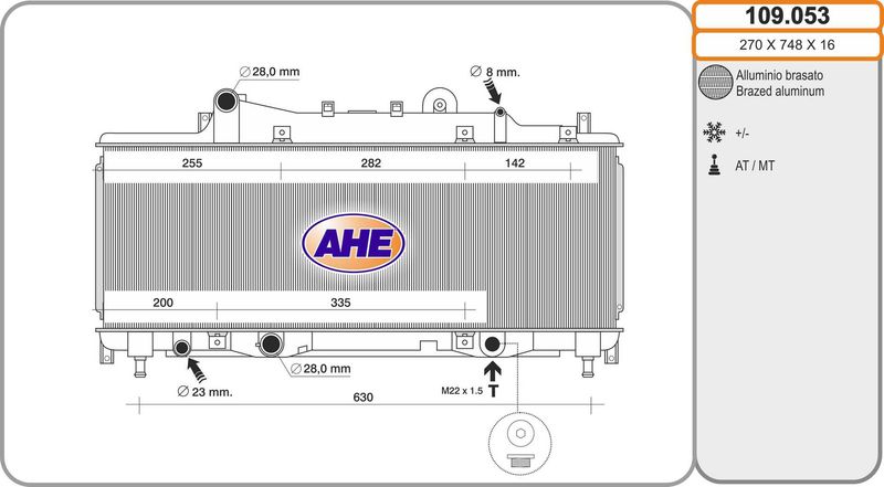 AHE Radiatore, Raffreddamento motore 109.053