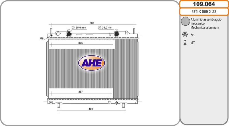 AHE Radiatore, Raffreddamento motore 109.064