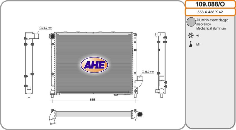AHE Radiatore, Raffreddamento motore 109.088/O