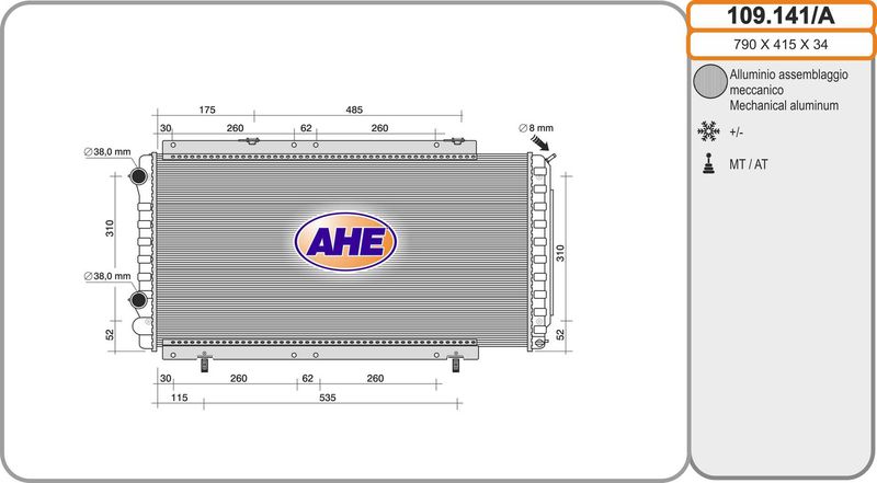 AHE Radiatore, Raffreddamento motore 109.141/A