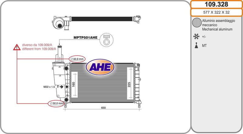 AHE Radiatore, Raffreddamento motore 109.328