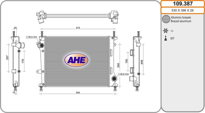 AHE Radiatore, Raffreddamento motore 109.387