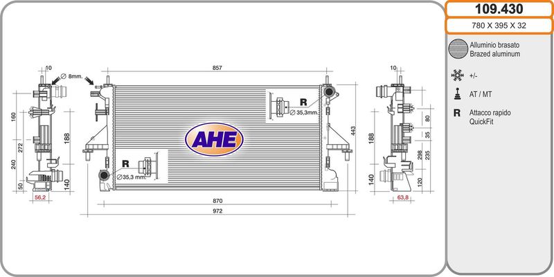 AHE Radiatore, Raffreddamento motore 109.430