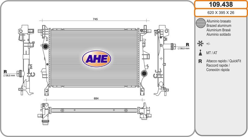 AHE Radiatore, Raffreddamento motore 109.438