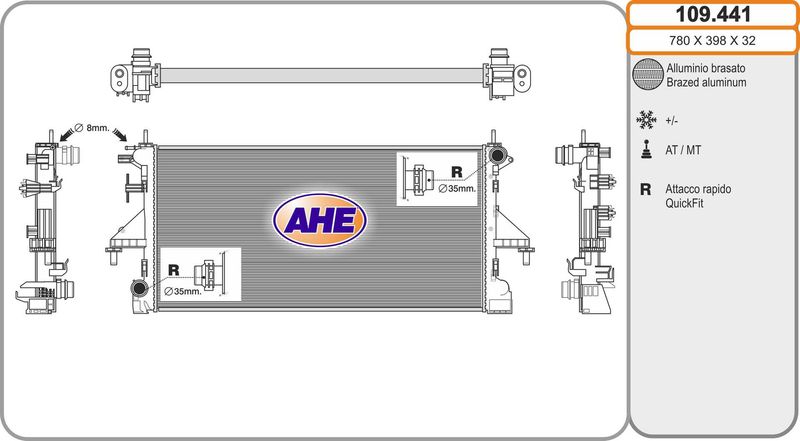 AHE Radiatore, Raffreddamento motore 109.441