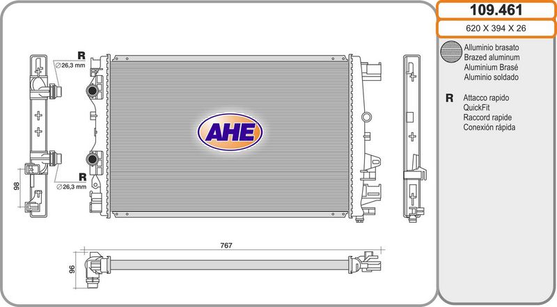 AHE Radiatore, Raffreddamento motore 109.461