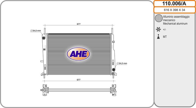 AHE Radiatore, Raffreddamento motore 110.006/A