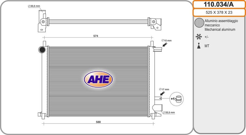 AHE Radiatore, Raffreddamento motore 110.034/A