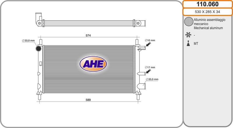 AHE Radiatore, Raffreddamento motore 110.060