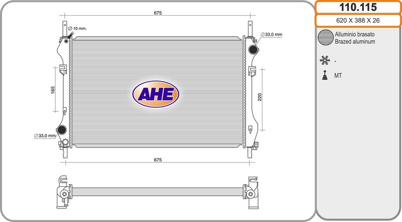 AHE Radiatore, Raffreddamento motore 110.115