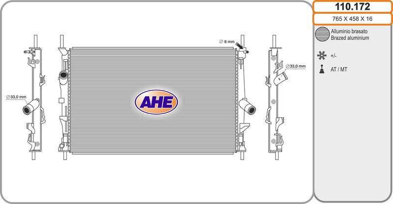 AHE Radiatore, Raffreddamento motore 110.172