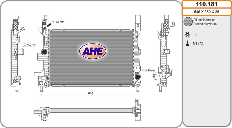 AHE Radiatore, Raffreddamento motore 110.181