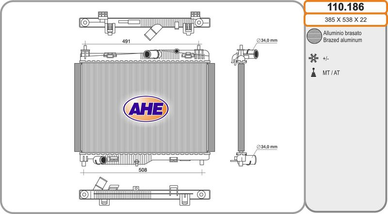 AHE Radiatore, Raffreddamento motore 110.186