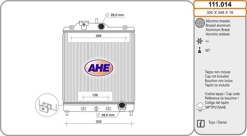 AHE Radiatore, Raffreddamento motore 111.014