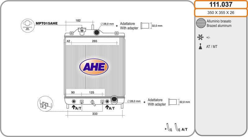 AHE Radiatore, Raffreddamento motore 111.037