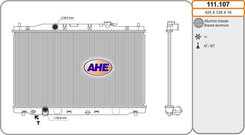 AHE Radiatore, Raffreddamento motore 111.107