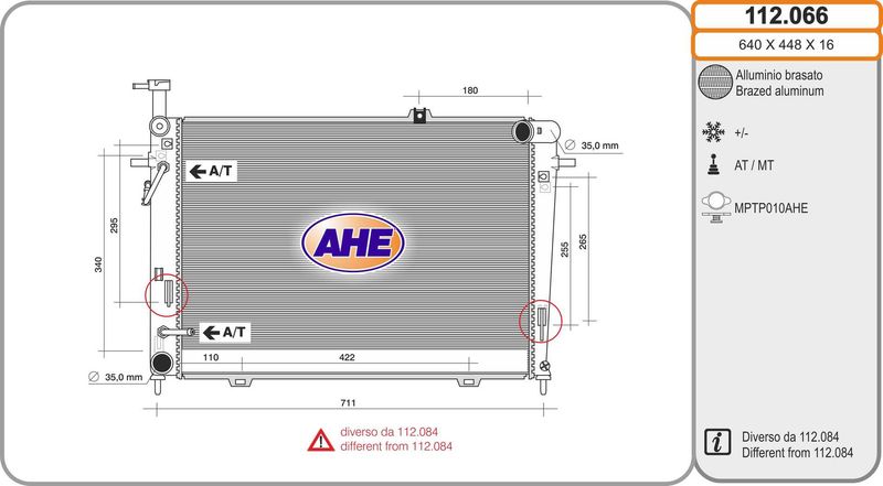 AHE Radiatore, Raffreddamento motore 112.066