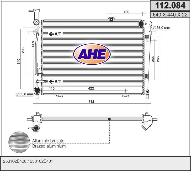 AHE Radiatore, Raffreddamento motore 112.084