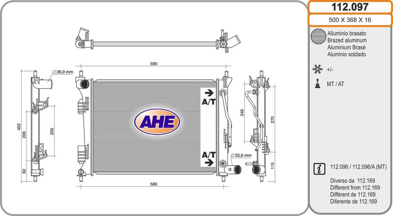 AHE Radiatore, Raffreddamento motore 112.097
