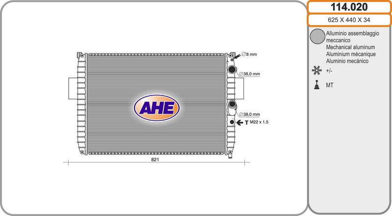 AHE Radiatore, Raffreddamento motore 114.020