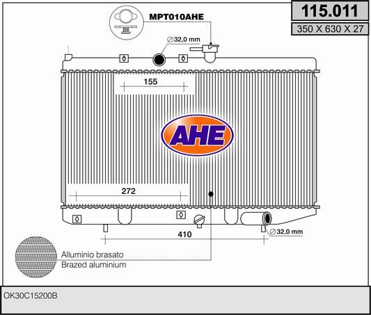AHE Radiatore, Raffreddamento motore 115.011