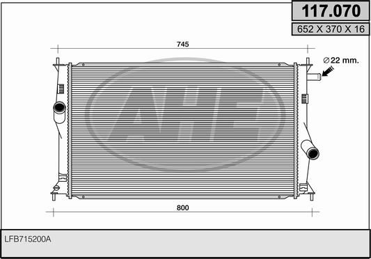 AHE Radiatore, Raffreddamento motore 117.070