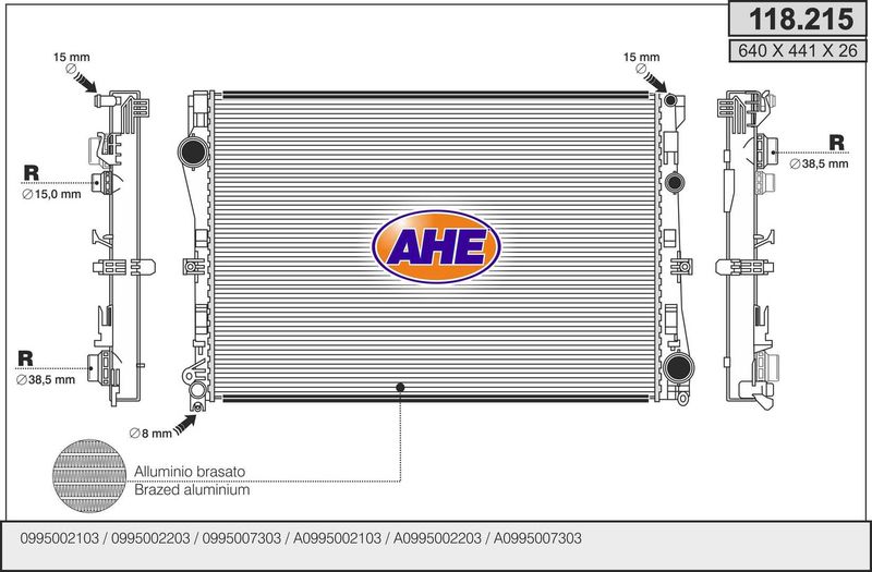 AHE Radiatore, Raffreddamento motore 118.215