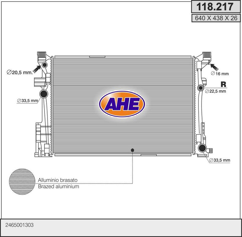 AHE Radiatore, Raffreddamento motore 118.217