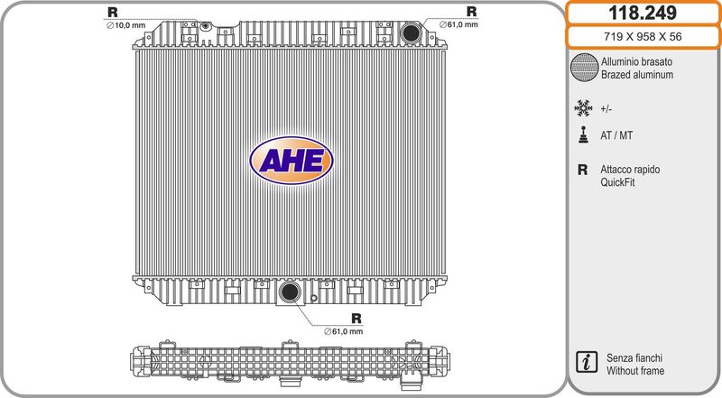 AHE Radiatore, Raffreddamento motore 118.249