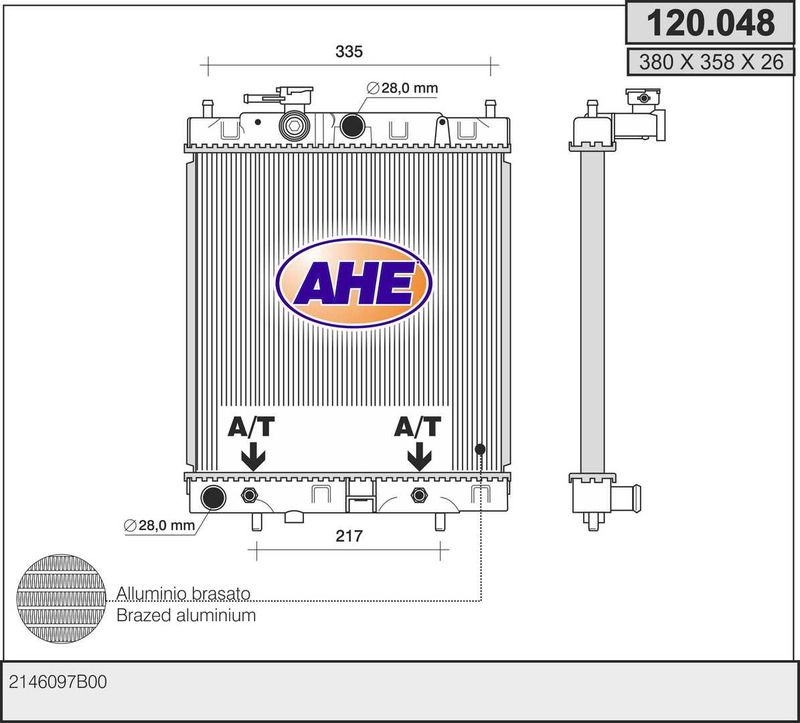 AHE Radiatore, Raffreddamento motore 120.048