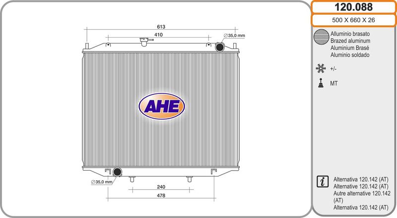 AHE Radiatore, Raffreddamento motore 120.088