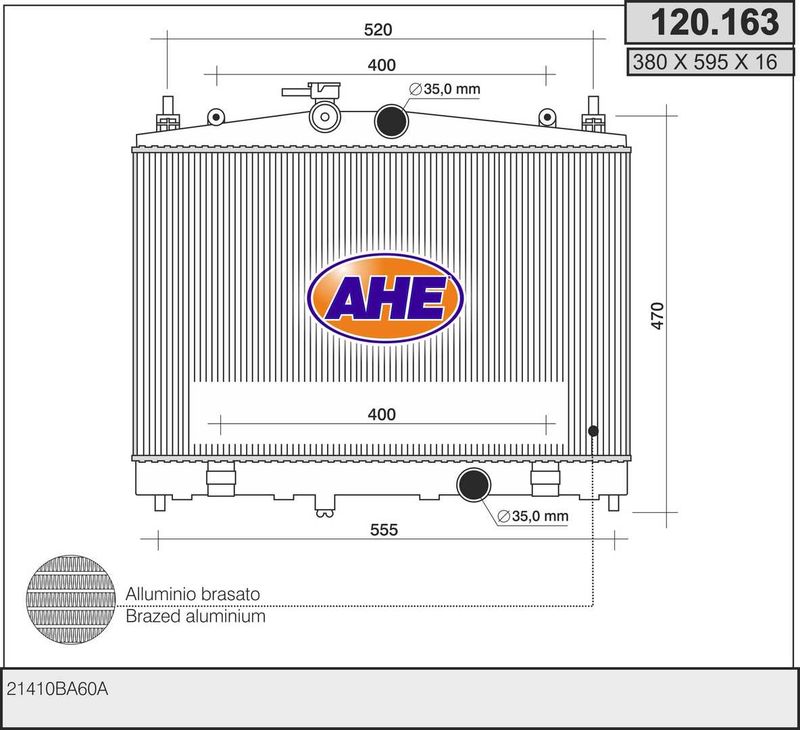 AHE Radiatore, Raffreddamento motore 120.163