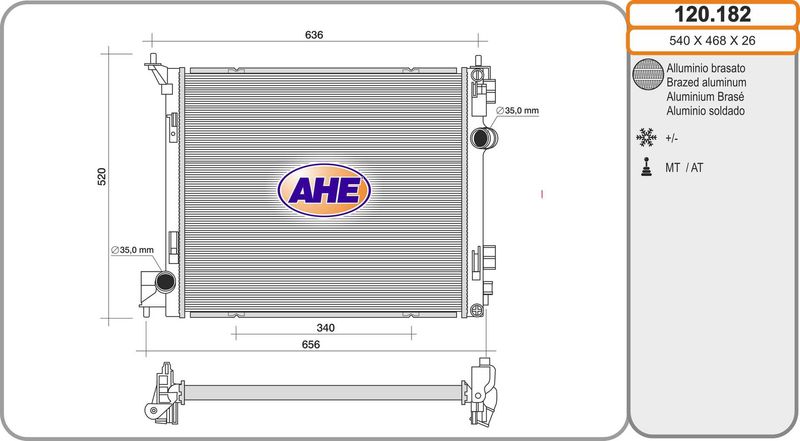 AHE Radiatore, Raffreddamento motore 120.182