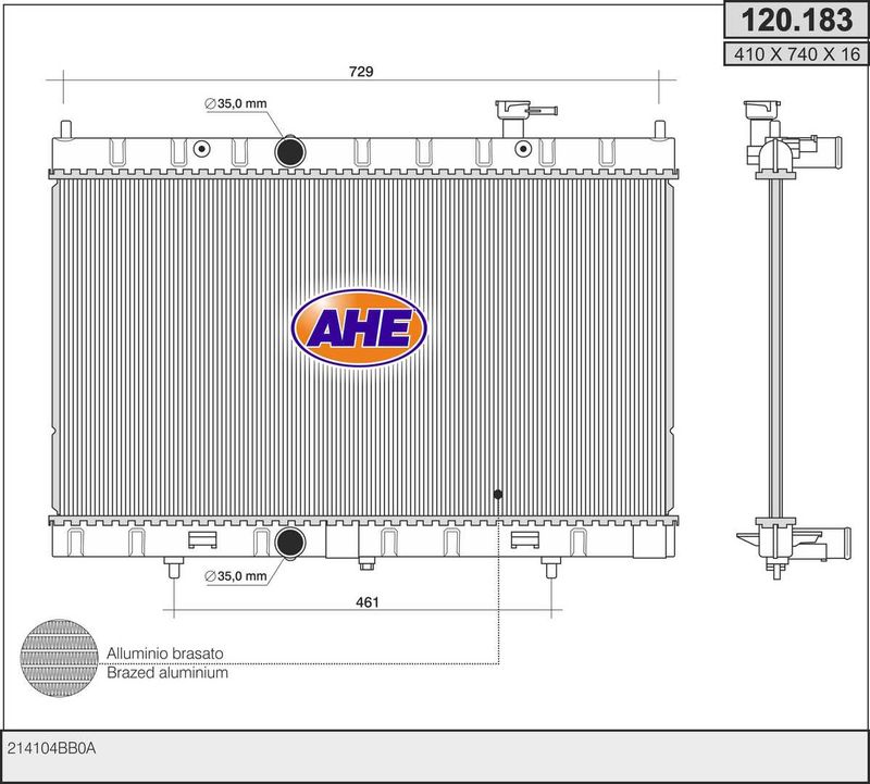 AHE Radiatore, Raffreddamento motore 120.183
