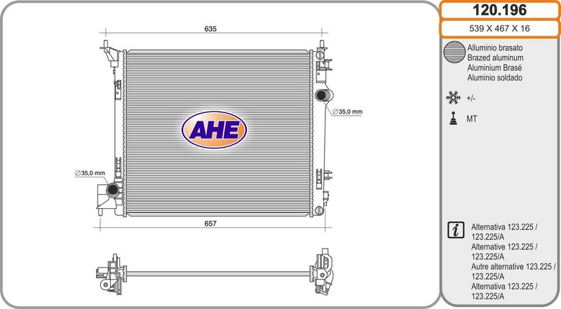 AHE Radiatore, Raffreddamento motore 120.196