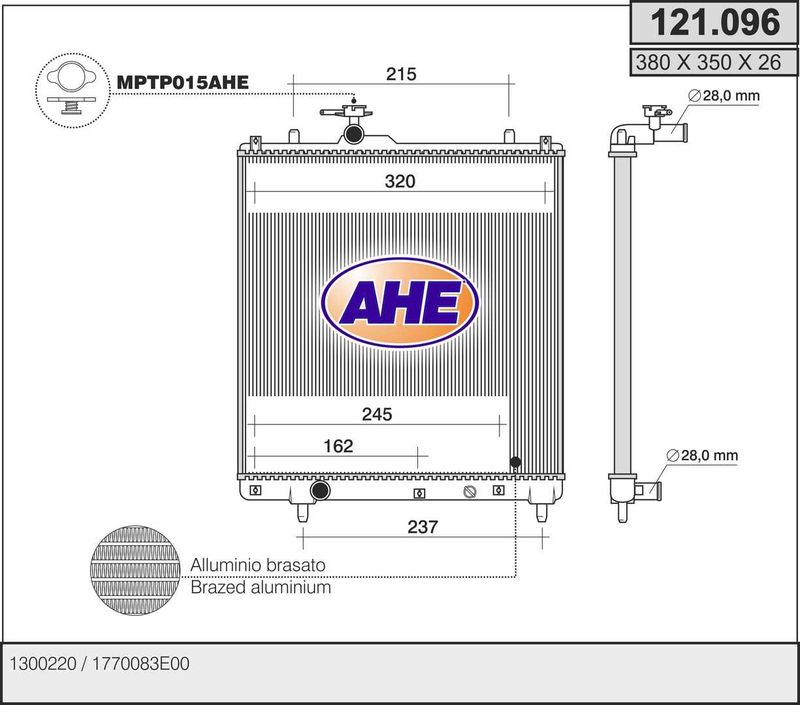 AHE Radiatore, Raffreddamento motore 121.096