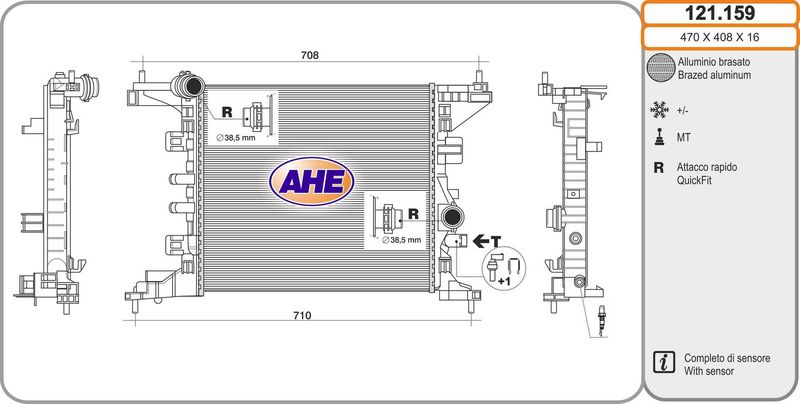 AHE Radiatore, Raffreddamento motore 121.159