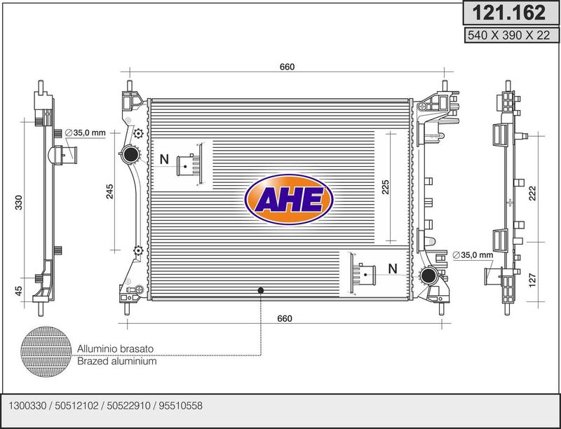 AHE Radiatore, Raffreddamento motore 121.162
