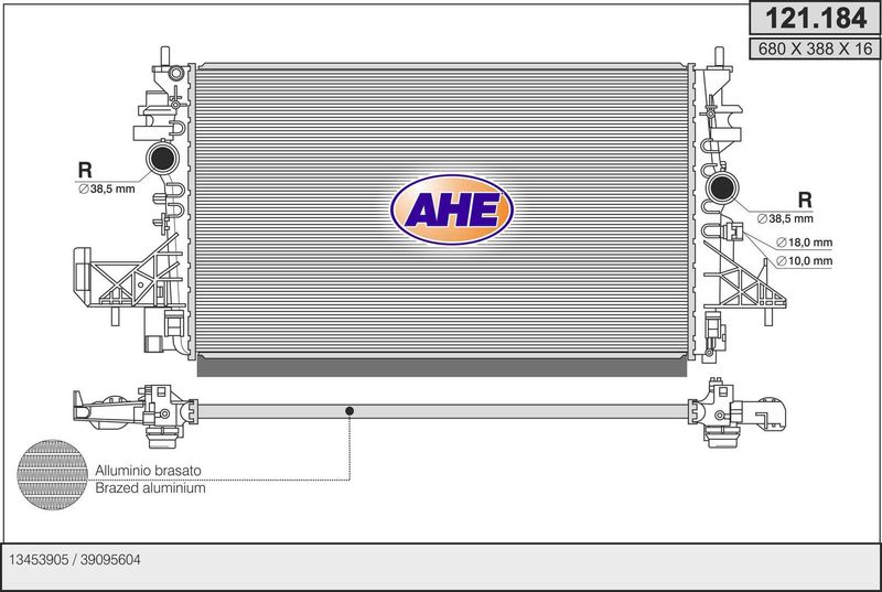 AHE Radiatore, Raffreddamento motore 121.184