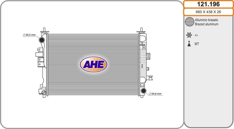 AHE Radiatore, Raffreddamento motore 121.196