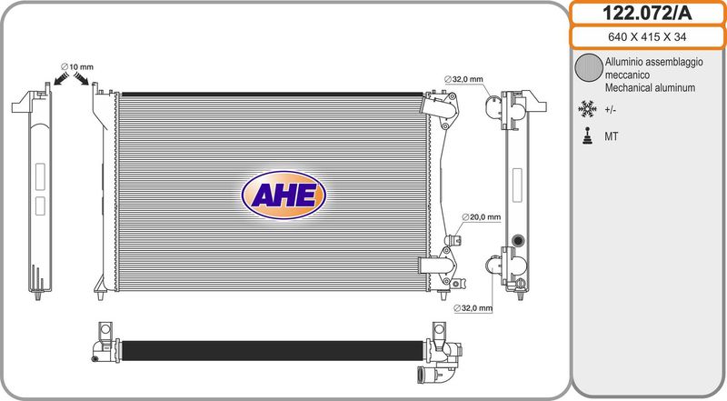 AHE Radiatore, Raffreddamento motore 122.072/A