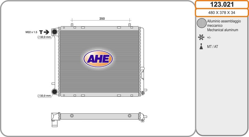 AHE Radiatore, Raffreddamento motore 123.021
