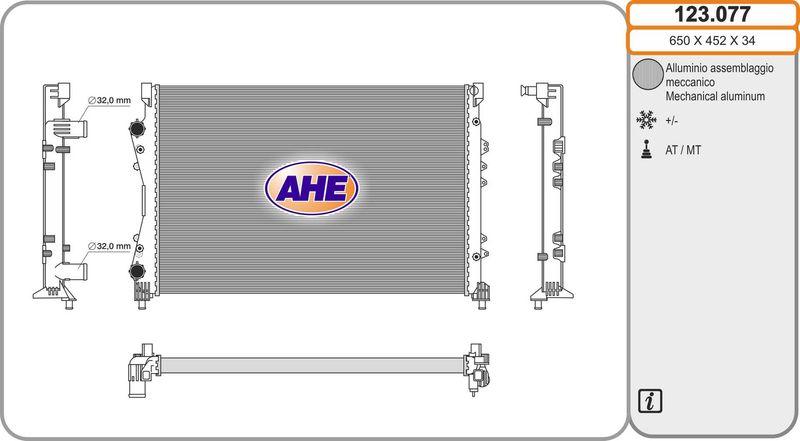 AHE Radiatore, Raffreddamento motore 123.077