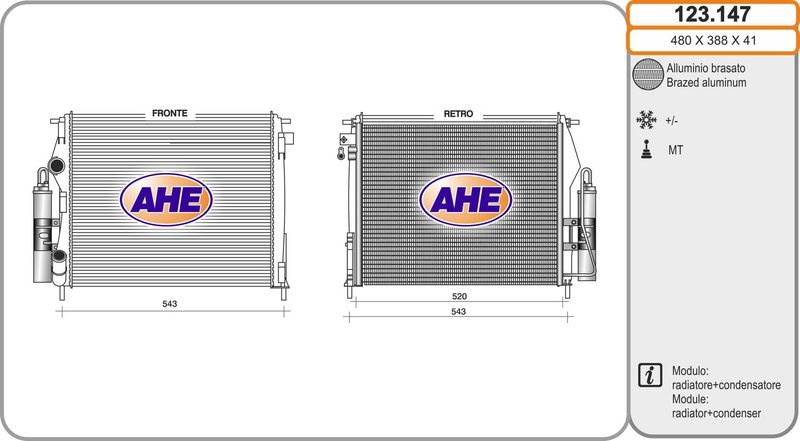 AHE Radiatore, Raffreddamento motore 123.147