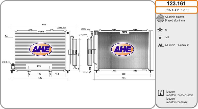 AHE Radiatore, Raffreddamento motore 123.161