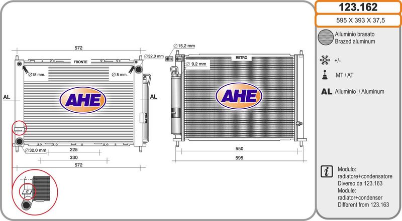 AHE Radiatore, Raffreddamento motore 123.162