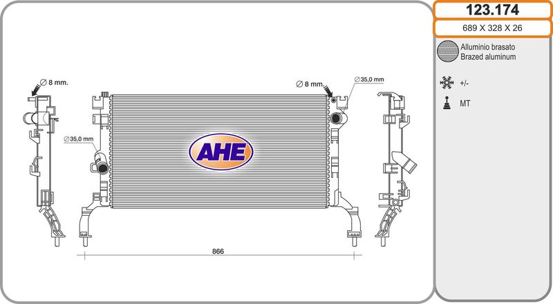 AHE Radiatore, Raffreddamento motore 123.174