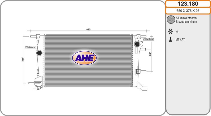 AHE Radiatore, Raffreddamento motore 123.180